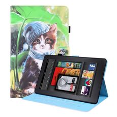 Per Amazon Kindle Paperwhite 4/3/2/3 Custodia in pelle orizzontale a flip orizzontale con supporto e carte e slot per schede e cornice fotografica e funzione Sleep / Wake-up (Bib Kitten)