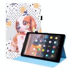 Per Amazon Kindle Fire 7 Animal Pattern Custodia in pelle orizzontale orizzontale con titolare e slot per schede e cornice per foto e sepolto / funzione sveglia (piccolo cane da fiore)