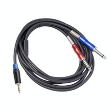 TC195Buls01-30 3.5mm maschio a doppio cavo audio maschio mono 6.35mm, lunghezza: 3m
