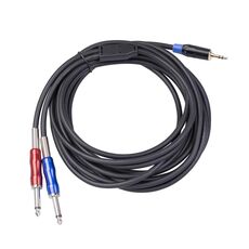 TC195Buls01-50 3.5mm maschio a doppio cavo audio maschio mono 6.35mm, lunghezza: 5m
