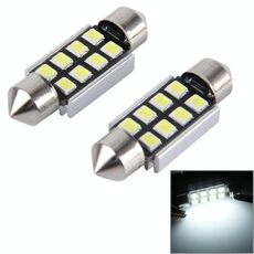 2 PCS 41mm Festone 3W 300LM Luce bianca 8 LED 3528 SMD Canbus Lampade da lettura per auto senza errori, DC 12