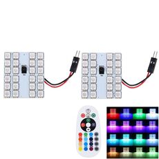 2 PCS Colorful 41MM T10 + Porta Bicuspide Telecomando Lampada a cupola per auto Lampada da lettura a LED con 24 luci a LED