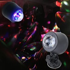 5V 6W Decorazione per auto colorata Luce per DJ Effetto stroboscopico attivato Atmosfera Luce per musica Lampada con 6 luci LED RGB, Lunghezza cavo: 4 m (Luce colorata)