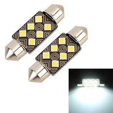 2 PCS 36mm DC12V / 1.5W / 6000K / 110LM 6LEDs SMD-3030 Lampada da lettura per auto Dome Light, con decoder