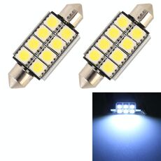 10 PCS 41mm DC12V / 2W / 7000K / 80LM 8LEDs SMD-5050 Lampada da lettura per auto (luce bianca)
