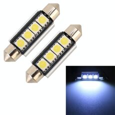 10 PCS 41mm DC12V / 1.7W / 7000K / 70LM 4LEDs SMD-5050 Lampada da lettura per auto (luce bianca)