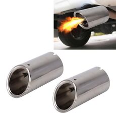 2 pezzi car styling tubo di scarico marmitta terminale di scarico in acciaio inossidabile per VW Volkswagen 1.4T volume spazzato (argento)
