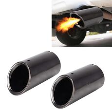 2 pezzi Car Styling Tubo di scarico marmitta in acciaio inossidabile per VW Volkswagen 1.8T / 2T Volume spazzato, Audi A1 / A3 / A4L / Q3 / Q5 (nero)