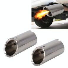 2 pezzi Car Styling Tubo di scarico marmitta in acciaio inossidabile per VW Volkswagen 1.8T / 2T Volume spazzato, Audi A1 / A3 / A4L / Q3 / Q5 (argento)