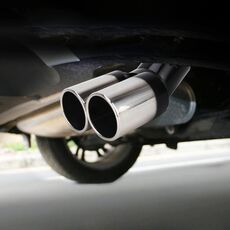 Universale Car Styling Acciaio inossidabile Curvo Doppie uscite Tubo di scarico del silenziatore di coda (nero)