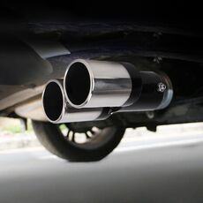 Universale Car Styling In Acciaio Inox Doppia Uscita Diritta Tubo Di Scarico Coda Di Scarico (Nero)