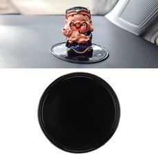 Tappetino antiscivolo per cruscotto rotondo in gomma morbida per auto per telefono / GPS / MP4 / MP3, diametro: 8 cm (nero)