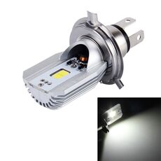 H4 12W 800lm 6000K COB LED Lampada per faro per moto, DC 6-80V (luce bianca)