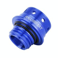 Coperchio del serbatoio del motore del tappo dell'olio in acciaio inossidabile modificato per auto per Mitsubishi, dimensioni: 5,0 x 4,6 cm (blu)