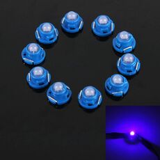 10PCS 2W T4.7 Pannello strumenti a cuneo LED Light Dashboard Gauge Cluster Indicatore Lampadina (luce blu)
