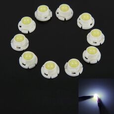 10PCS 2W T4.7 Pannello strumenti a cuneo LED Light Dashboard Gauge Cluster Indicatore Lampadina (luce bianca)