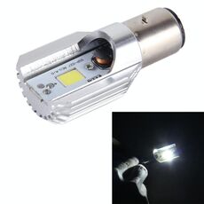 BA20D 5W 400lm 6000K COB LED Lampada per faro per moto, DC 9-80V (luce bianca)