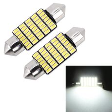2 PCS 36mm DC12V / 1.2W / 6000K / 80LM 33LEDs SMD-3014 Luce targa per auto / Luce di cortesia, con decoder