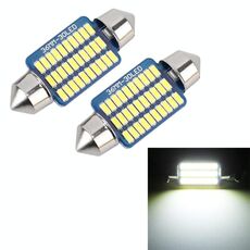 2 PCS 36mm DC12V / 1.5W / 6000K / 100LM 30LEDs SMD-3014 Luce targa per auto / Luce di cortesia, con decoder