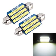 2 PCS 39mm DC12V / 1.5W / 6000K / 100LM 36LEDs SMD-3014 Luce targa per auto / Luce di cortesia, con decoder