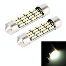 2 PCS 2W 100 LM 6000K 36MM Lampada a cupola per auto con porta bicuspide Lampada da lettura a LED con 16 lampade a LED SMD-4014, CC 12V (luce bianca)