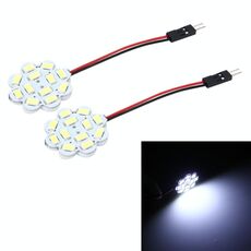 2 PCS 3W 200 LM 6000K Lampada da lettura per interni auto a forma di fiore per auto Doom con 12 lampade LED SMD-5630 Cavo adattatore bicuspide e T10, DC 12V (luce bianca)