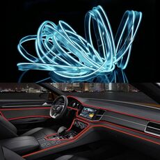 Striscia LED flessibile a luce fredda da 4 m per la decorazione dell'auto (luce blu ghiaccio)