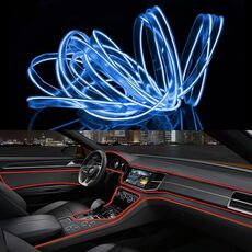Striscia LED flessibile a luce fredda da 4 m per la decorazione dell'auto (luce blu)