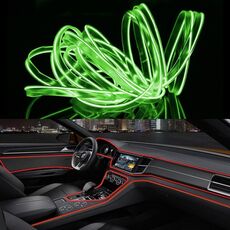 Striscia LED flessibile a luce fredda da 4 m per la decorazione dell'auto (luce verde fluorescente)