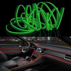 Striscia LED flessibile a luce fredda da 4 m per la decorazione dell'auto (luce verde)