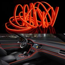 Striscia LED flessibile a luce fredda da 4 m per la decorazione dell'auto (luce arancione)
