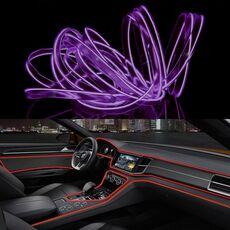 Striscia LED flessibile a luce fredda da 4 m per la decorazione dell'auto (luce viola)