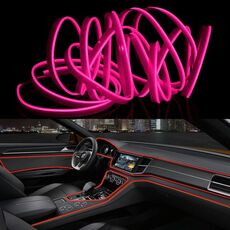 Striscia LED flessibile a luce fredda da 3 m per la decorazione dell'auto (luce rosa)
