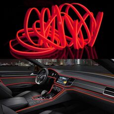 Striscia LED flessibile a luce fredda da 3 m per la decorazione dell'auto (luce rossa)
