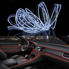 Striscia LED flessibile a luce fredda 3m per decorazione auto (luce bianca)