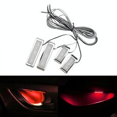 4 PCS Universal Car LED Maniglia interna Luce atmosfera Luci Lampada decorativa DC12V / 0,5W Lunghezza cavo: 75 cm (luce rossa)