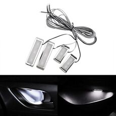 4 PCS Universal Car LED Maniglia interna Luce atmosfera Luci Lampada decorativa DC12V / 0,5W Lunghezza cavo: 75 cm (luce bianca)