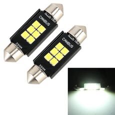 2 PCS 39mm DC12V / 2.5W / 6000K / 170LM 6LEDs SMD-3030 Lampada da lettura per auto Dome Light