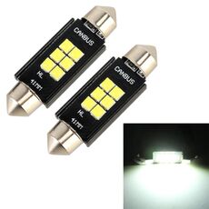 2 PCS 41mm DC12V / 2.5W / 6000K / 170LM 6LEDs SMD-3030 Lampada da lettura per auto Dome Light