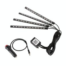 4 in 1 Universal Car Sigarette Accendisigari APP a 8 colori Atmosfera LED Atmosfera Lampada decorativa leggera, con lampade a 12LEDS Lunghezza cavo: 1,5 m