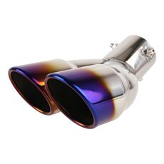 Uomo universale Styling Styling Acciaio Inox Acciaio inossidabile Coda di scarico Silenziatore Tubo di punta, Diametro interno: 7,2 cm (blu)