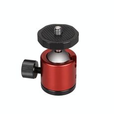 Mini testa a sfera in metallo panoramica con rotazione a 360 gradi per fotocamere DSLR e digitali (rossa)