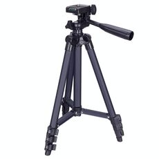 3120 Treppiede per trasmissione live Gambe pieghevoli a 4 sezioni Supporto per treppiede in lega di alluminio con testa per treppiede tridimensionale a forma di U per DSLR e fotocamera digitale, altezza regolabile: 34-103 cm (nero)