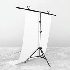 150x200cm T-Shape Photo Studio Supporto per sfondo Supporto per sfondo Kit staffa per barra trasversale con clip, senza sfondo
