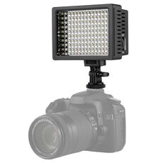 Luce bianca HD-160 Luce video LED su fotocamera Illuminazione per fotografia Luce di riempimento per Canon, Nikon, fotocamera DSLR con 3 piastre filtro