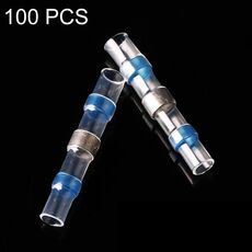 100 PCS AWG16-14 Connettori per filo di testa termorestringenti da 1,5-2,5 mm Terminali blu Manicotto a saldare (blu)