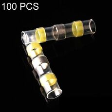 100 PCS AWG12-10 4-6mm Sigillatura Termorestringente Connettori per filo di testa Terminali gialli Manicotto a saldare (Giallo)