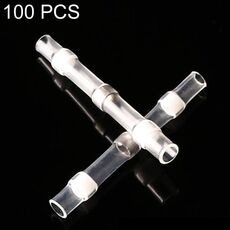 100 PCS AWG26-24 0,25-0,34 mm Sigillatura Termorestringente Connettori per filo di testa Terminali bianchi Manicotto a saldare (Bianco)
