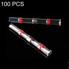 100 PCS AWG22-18 Connettori per filo di testa termorestringenti da 0,5-1,5 mm Terminali rossi Manicotto a saldare (rosso)
