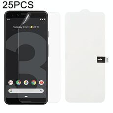 25 PCS Morbida pellicola in idrogel Protezione anteriore con copertura completa con cotone alcolico + Gratta e vinci per Google Pixel 3